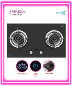 SENZ SAPPHIRE Tri-Ringz Twin Burner Gas Stove with Timer