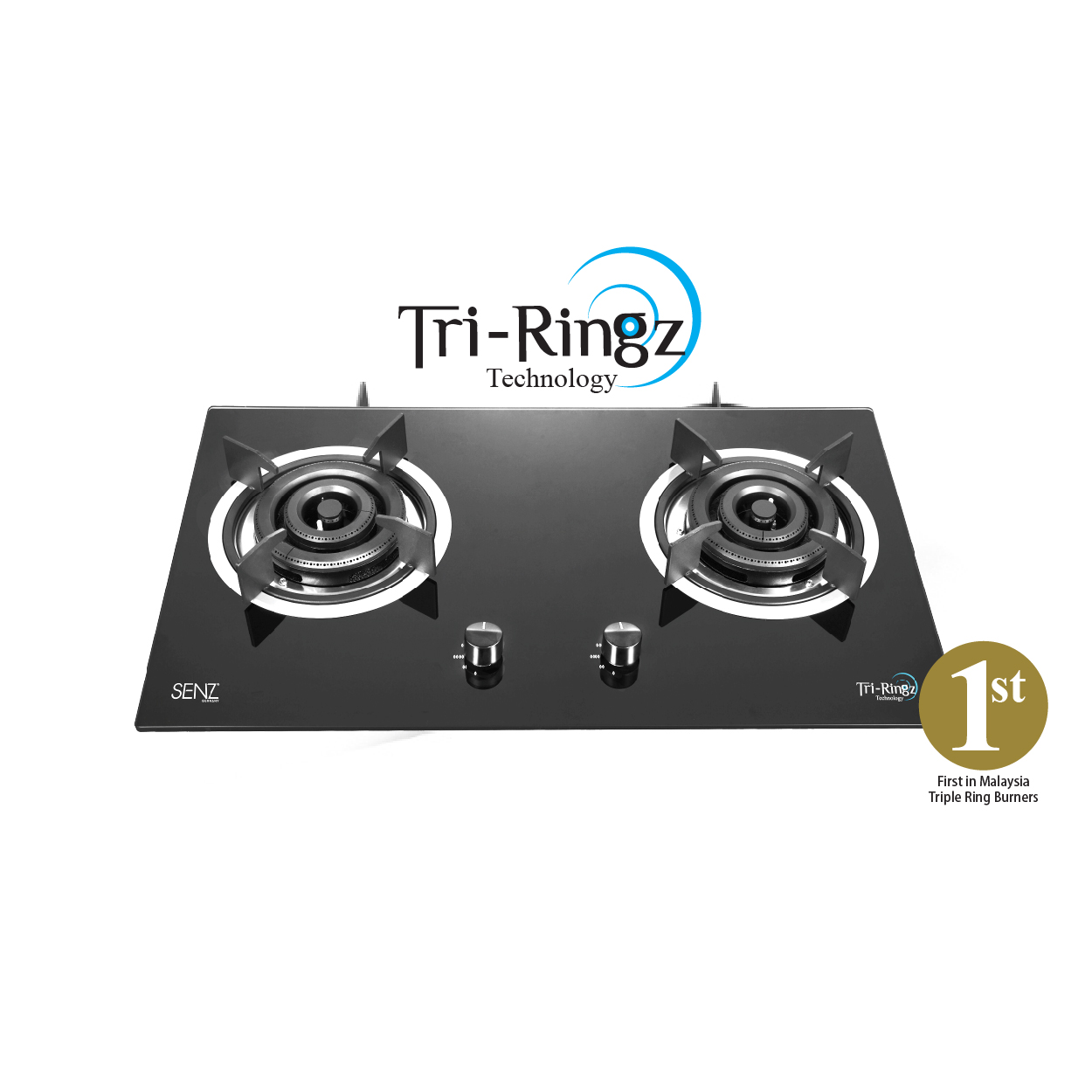SENZ SZGS388 TriRingz Twin Burner Gas Stove Senz