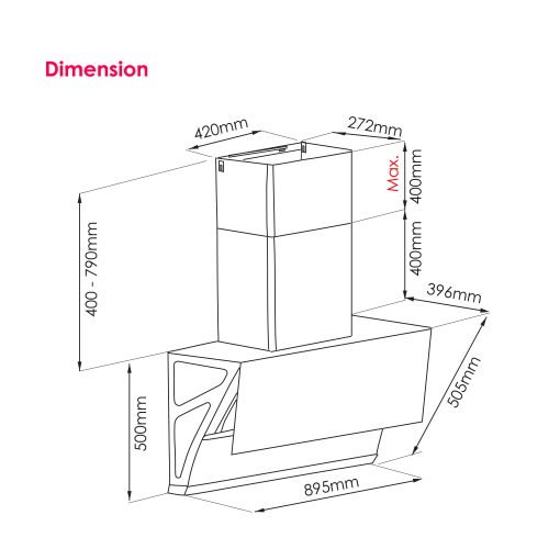SENZ AURORA DC Motor Heat Pro intelClean Cooker Hood - Image 6
