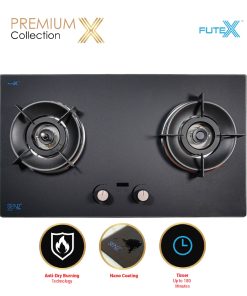 SENZ CRISTAL Anti-Dry Burning Technology Twin Burner Gas Stove