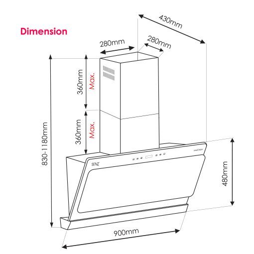 SENZ LINEA Heat Pro intelClean Cooker Hood - Image 5
