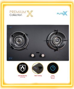 SENZ CRISTAL Anti-Dry Burning Technology Twin Burner Gas Stove