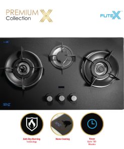 SENZ TRESOR Anti-Dry Burning Technology 3 Plate Burner Gas Stove