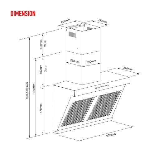 SENZ ESTILLA GreaseGuard Heat Pro intelClean Cooker Hood - Image 5