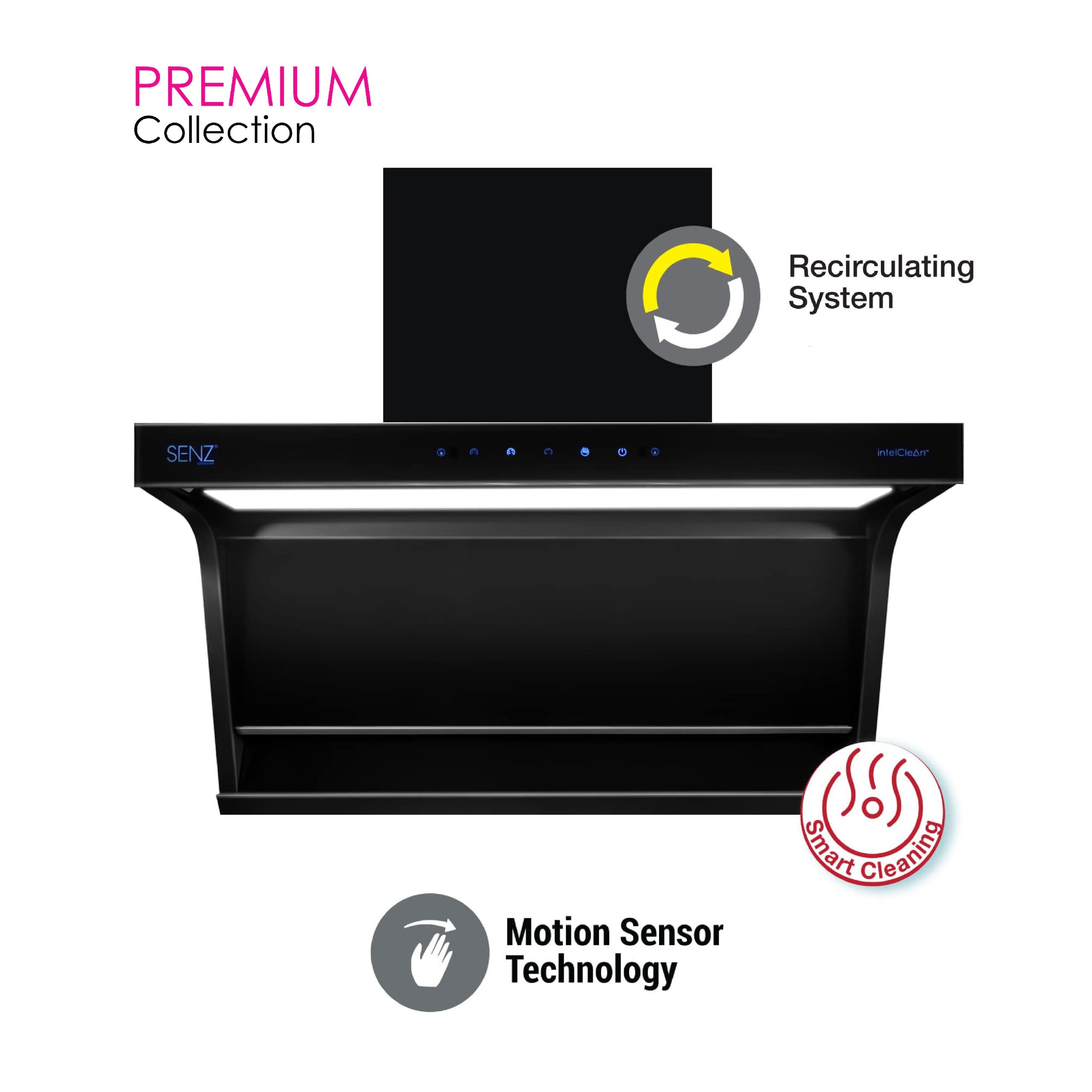SENZ SENSILLA L Shape Design Heat Pro intelClean Cooker Hood