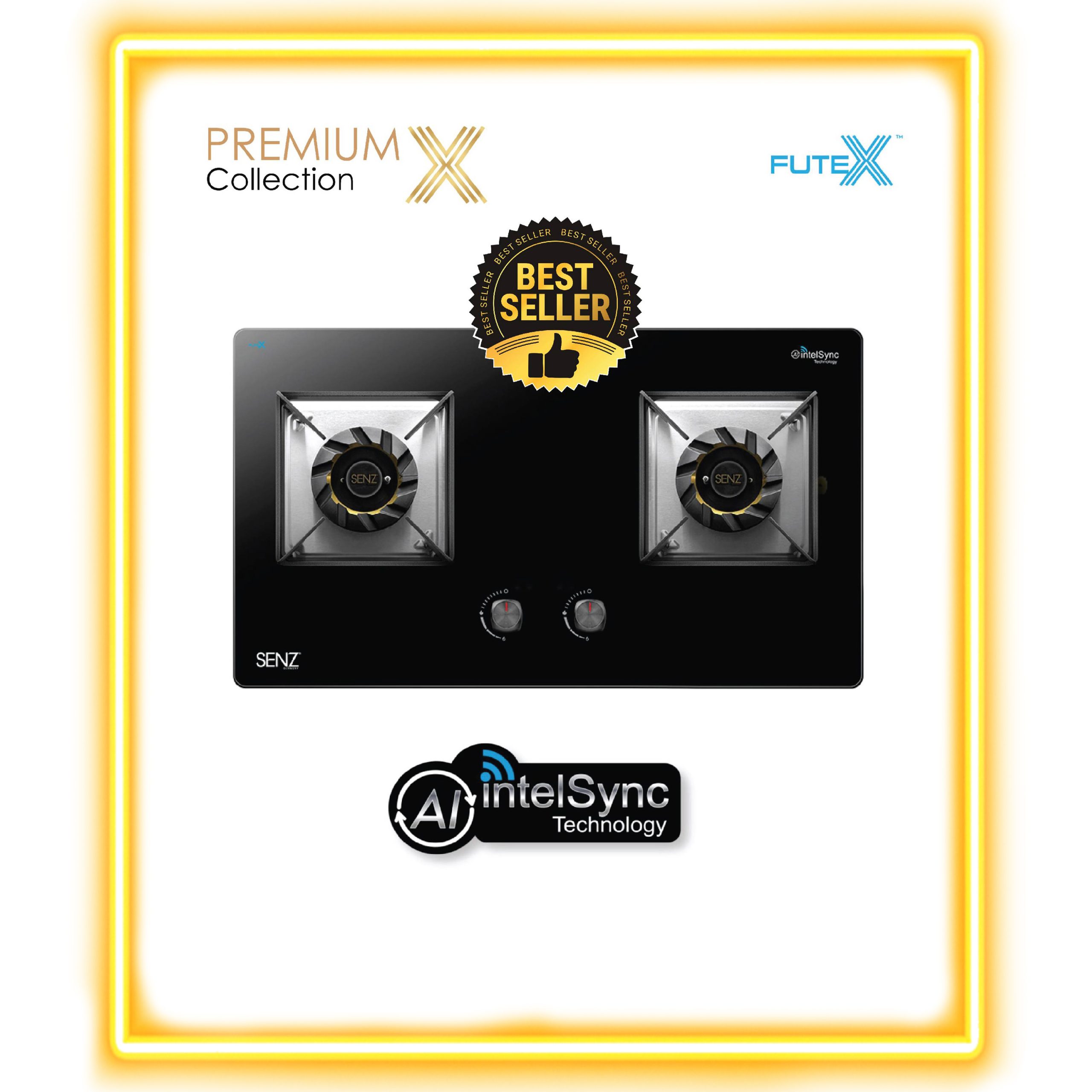 SENZ KARINO Twin Burner Gas Stove with intelSync Technology