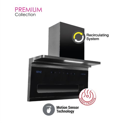 SENZ ECLIPSE Slim L Shape Design Heat Pro intelClean Cooker Hood