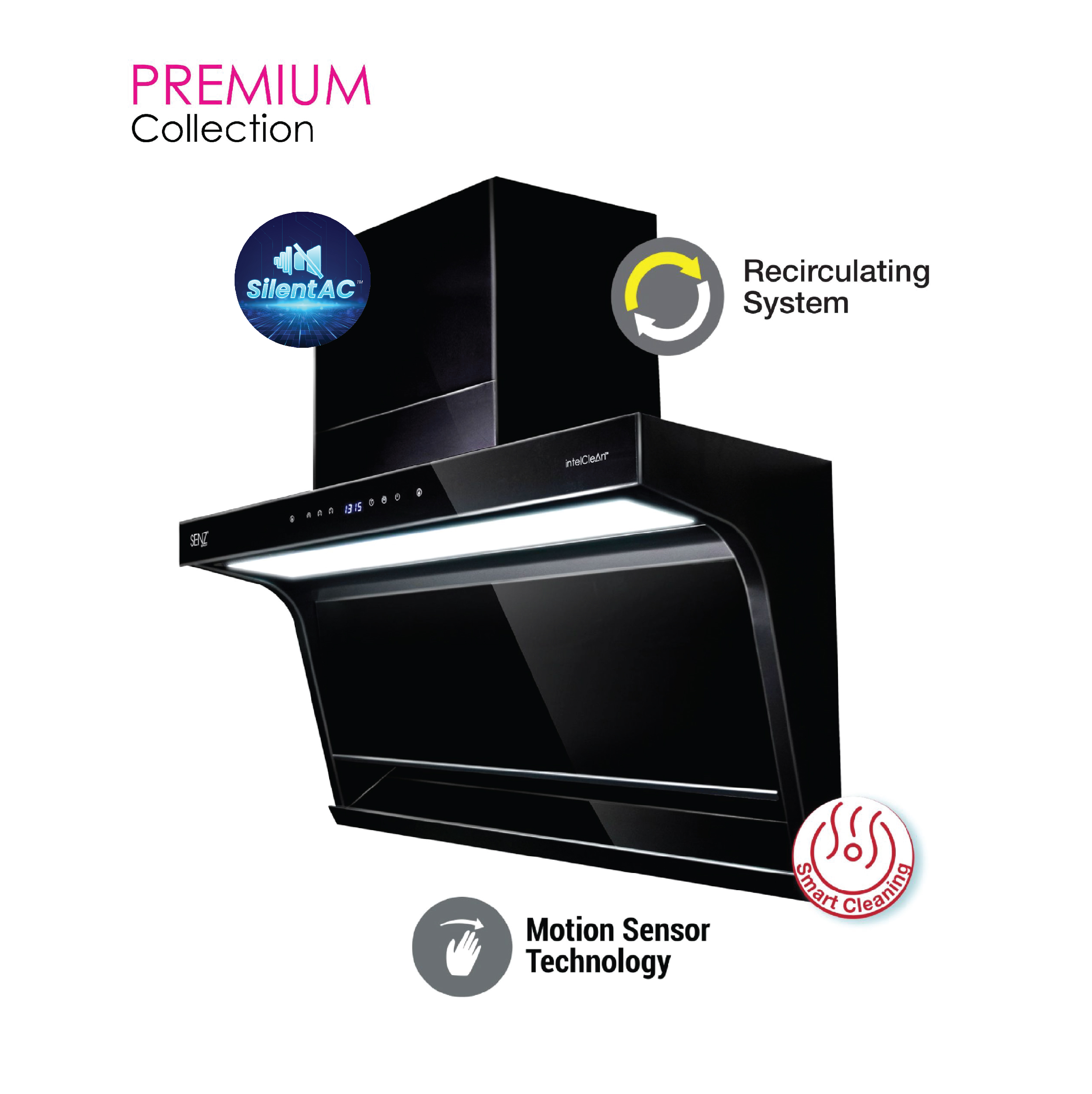 SENZ VISTO L Shape Design Heat Pro intelClean Cooker Hood - Image 2