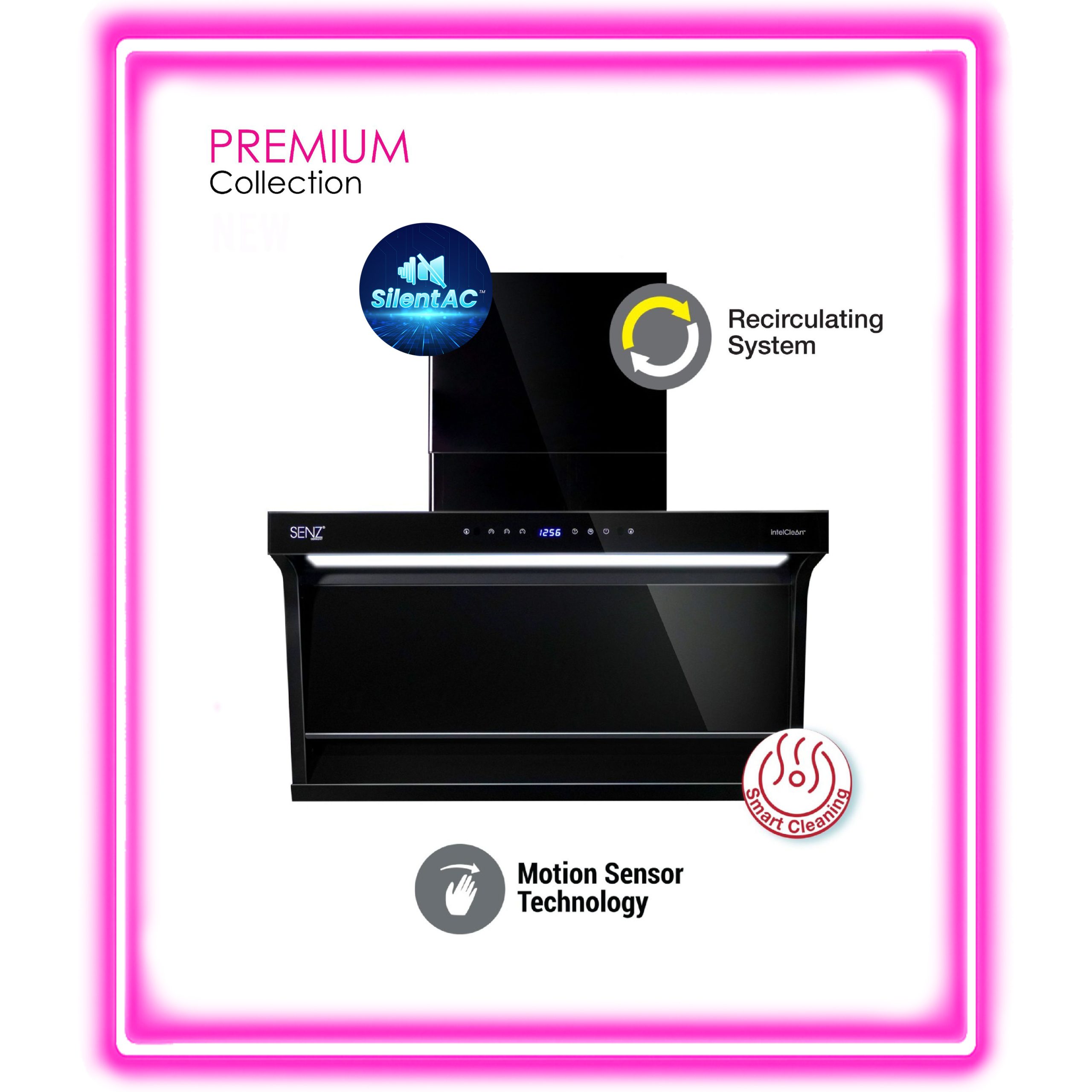 SENZ VISTO L Shape Design Heat Pro intelClean Cooker Hood
