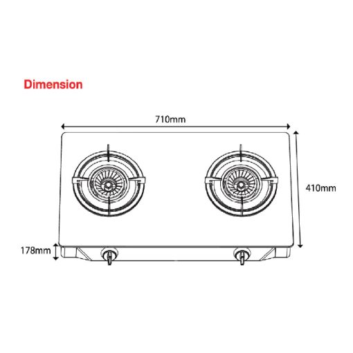 GS202 Table Top Spiral Flame Gas Stove with Safety Valve - Image 3