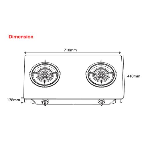 GS303 Table Top Linear Flame Gas Stove with Safety Valve - Image 3