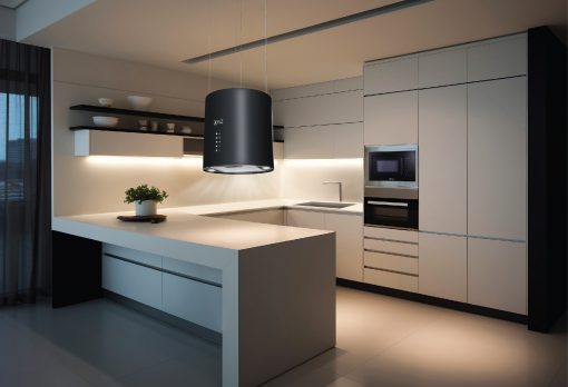 SENZ BRILLO Black Matt Surface Designer Island Hood with Remote Control - Image 3