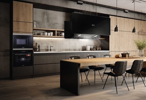 SENZ SERENO Black Glass Designer Island Hood 750mm with Remote Control - Image 3