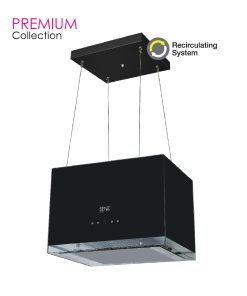 SENZ VENTE Black Glass Designer Island Hood with Remote Control