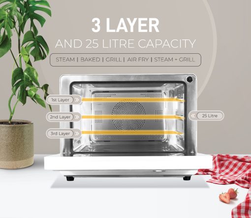 SZ-SOV2520-W Portable All-in-One Combi Oven - Optic White Glass - Image 5