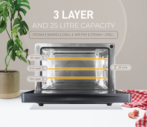 SZ-SOV2520-B Portable All-in-One Combi Oven - Mysterious Black Glass - Image 5