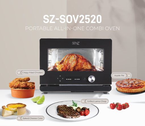 SZ-SOV2520-B Portable All-in-One Combi Oven - Mysterious Black Glass