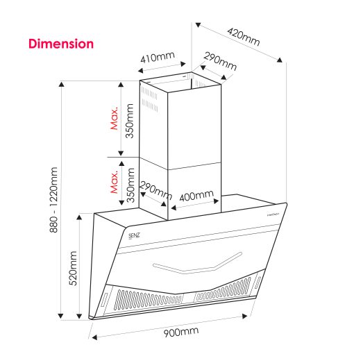 SENZ ENZO intelSync Cooker Hood with Nano Coating - Image 4
