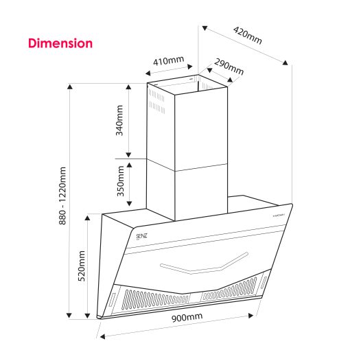 SENZ ENZO intelSync Cooker Hood with Nano Coating - Image 4