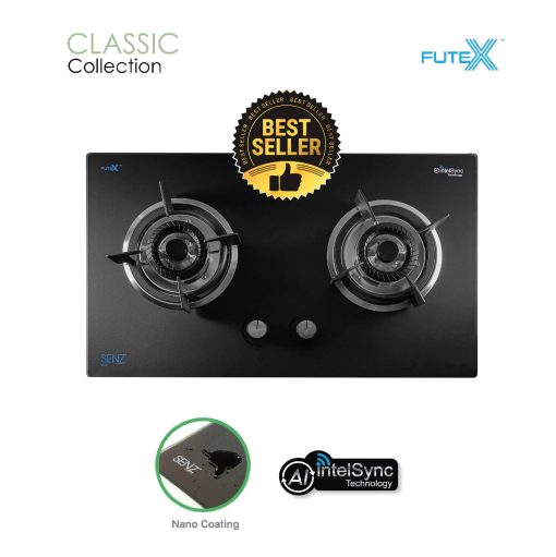 SENZ RUBY intelSync Twin Burner Gas Stove with Nano Coating