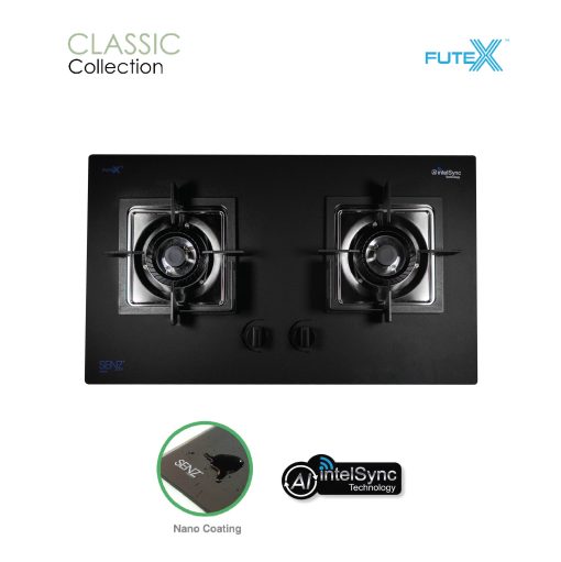 SENZ AMBER intelSync Twin Burner Gas Stove with Nano Coating