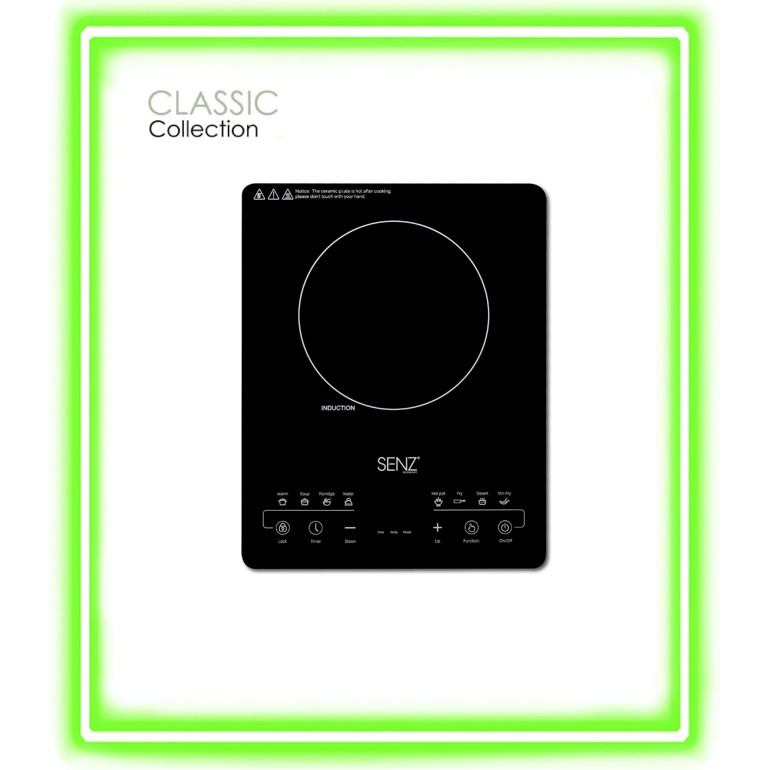 SENZ AURA Series Color Single Induction Cooker - Midnight Black