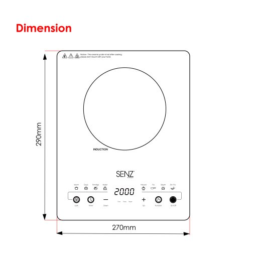 SENZ AURA Series Color Single Induction Cooker - Midnight Black - Image 6