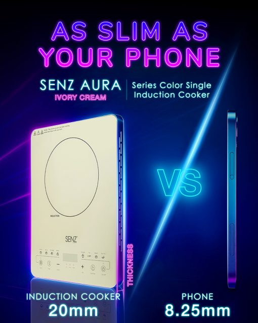 SENZ AURA Series Color Single Induction Cooker - Ivory Cream - Image 2