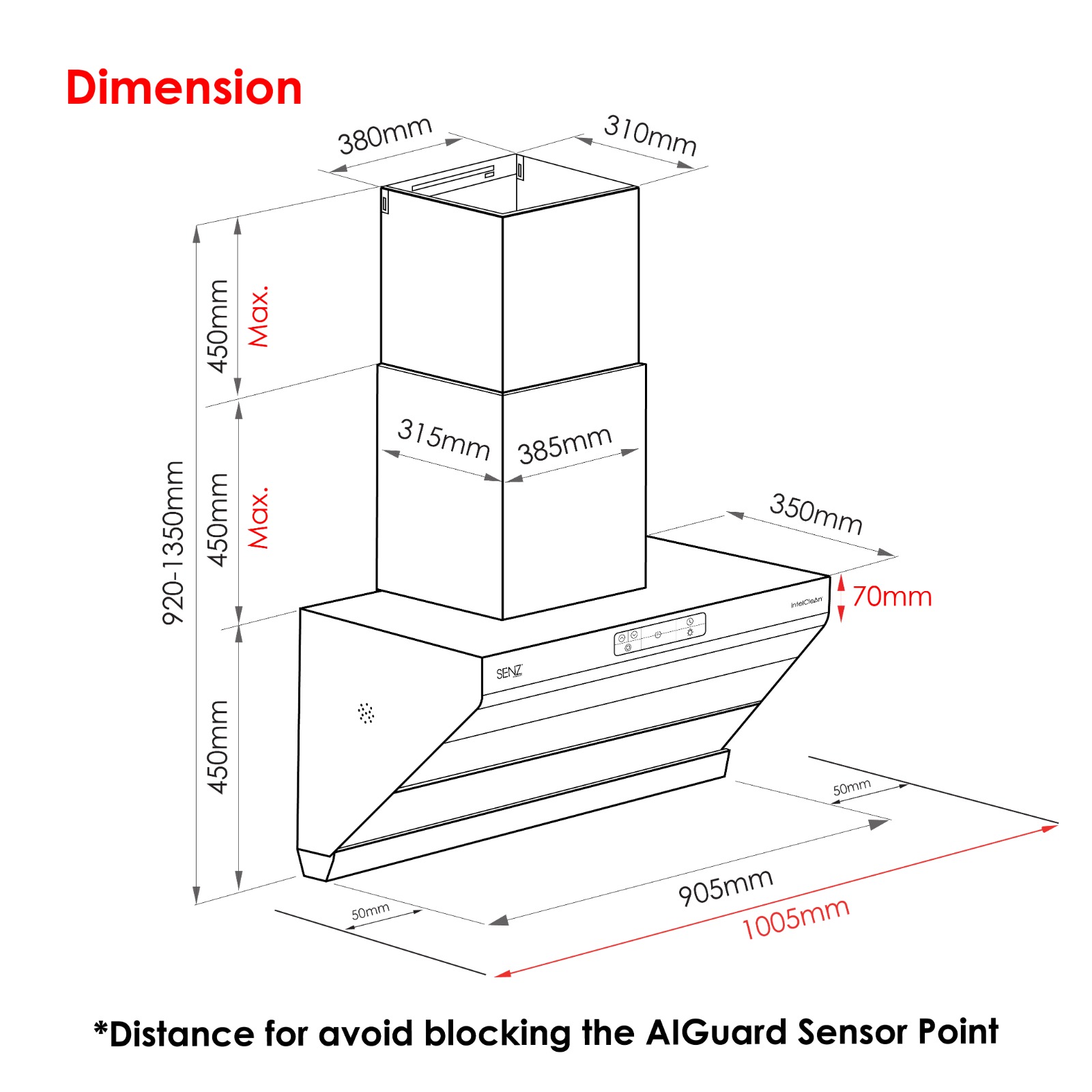 SENZ CALLISTER AIGuard Cooker Hood with Air Purifier Function - Image 2