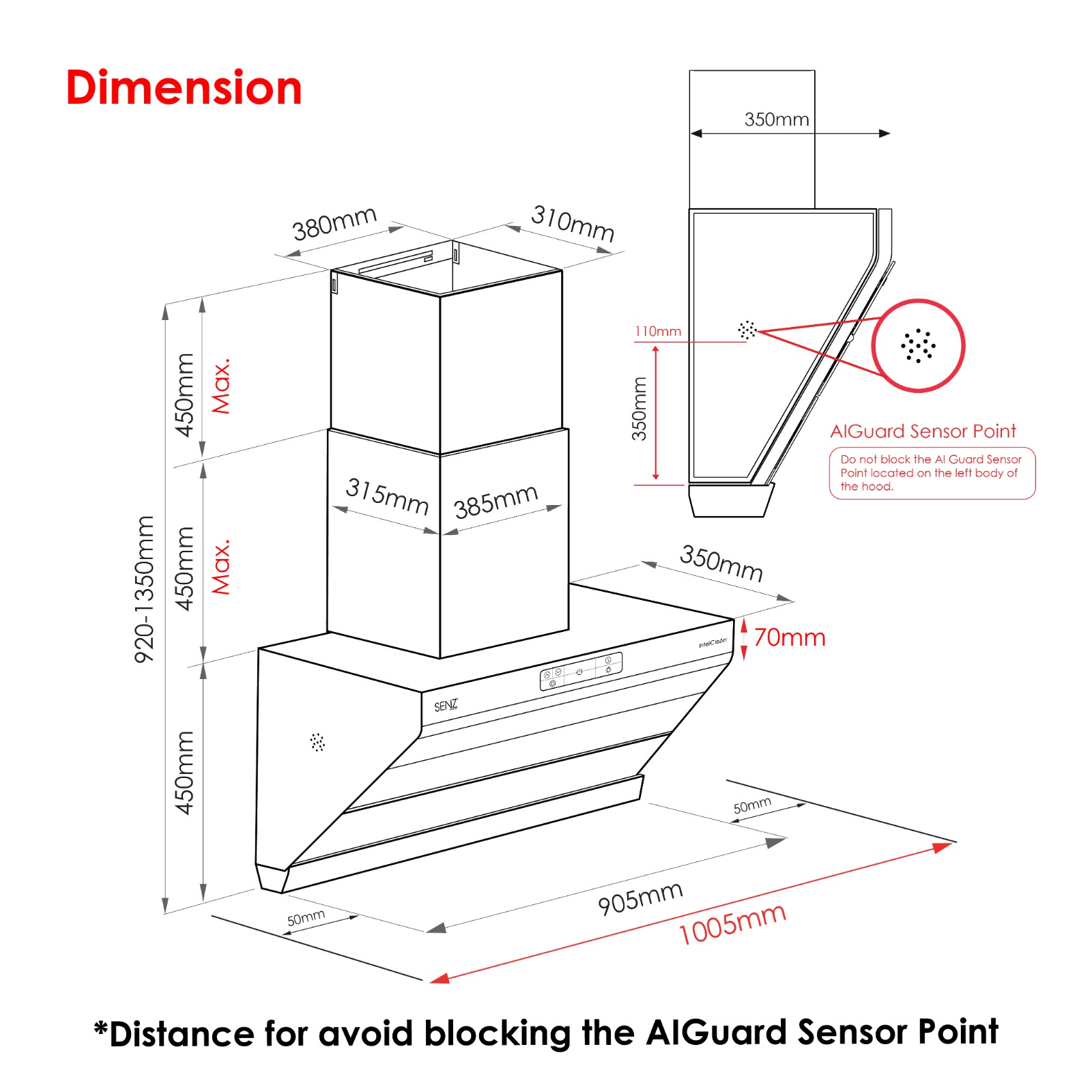 SENZ CALLISTER AIGuard Cooker Hood with Air Purifier Function - Image 3