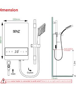 Alternative view of SZ-WH1018-MSIL EcoPro Fully Digital Water Heater - Horizon Manual Valve (Silver)