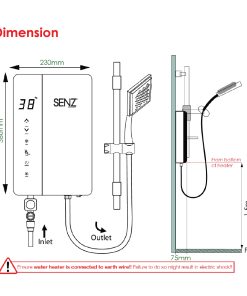 Alternative view of SZ-WH2028-MT EcoPro Fully Digital Water Heater - Vertik Manual Valve (Titanium)