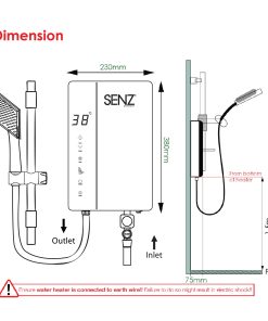 Alternative view of SZ-WH2028-MT EcoPro Fully Digital Water Heater - Vertik Manual Valve (Titanium)