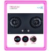 SENZ EMERALD Smart AIFlow Twin Burner Gas Stove with Timer - Matt Black Nano