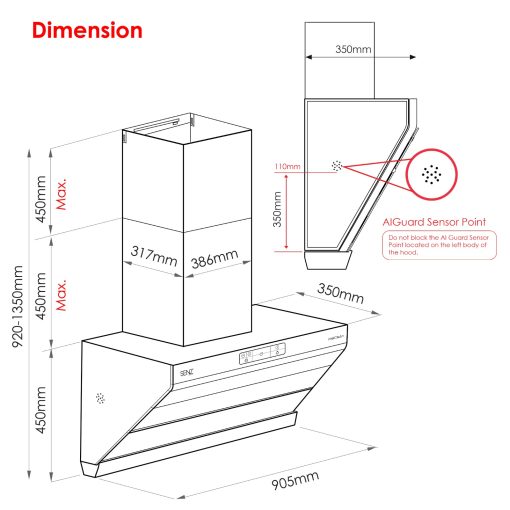SENZ CALLISTER AIGuard Cooker Hood with PM 2.5 Function - Image 2