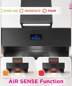 Alternative view of SENZ ESSLA AIGuard Ultra Slim Cooker Hood with Air Purifier Function - Grey Nano Coating Glass