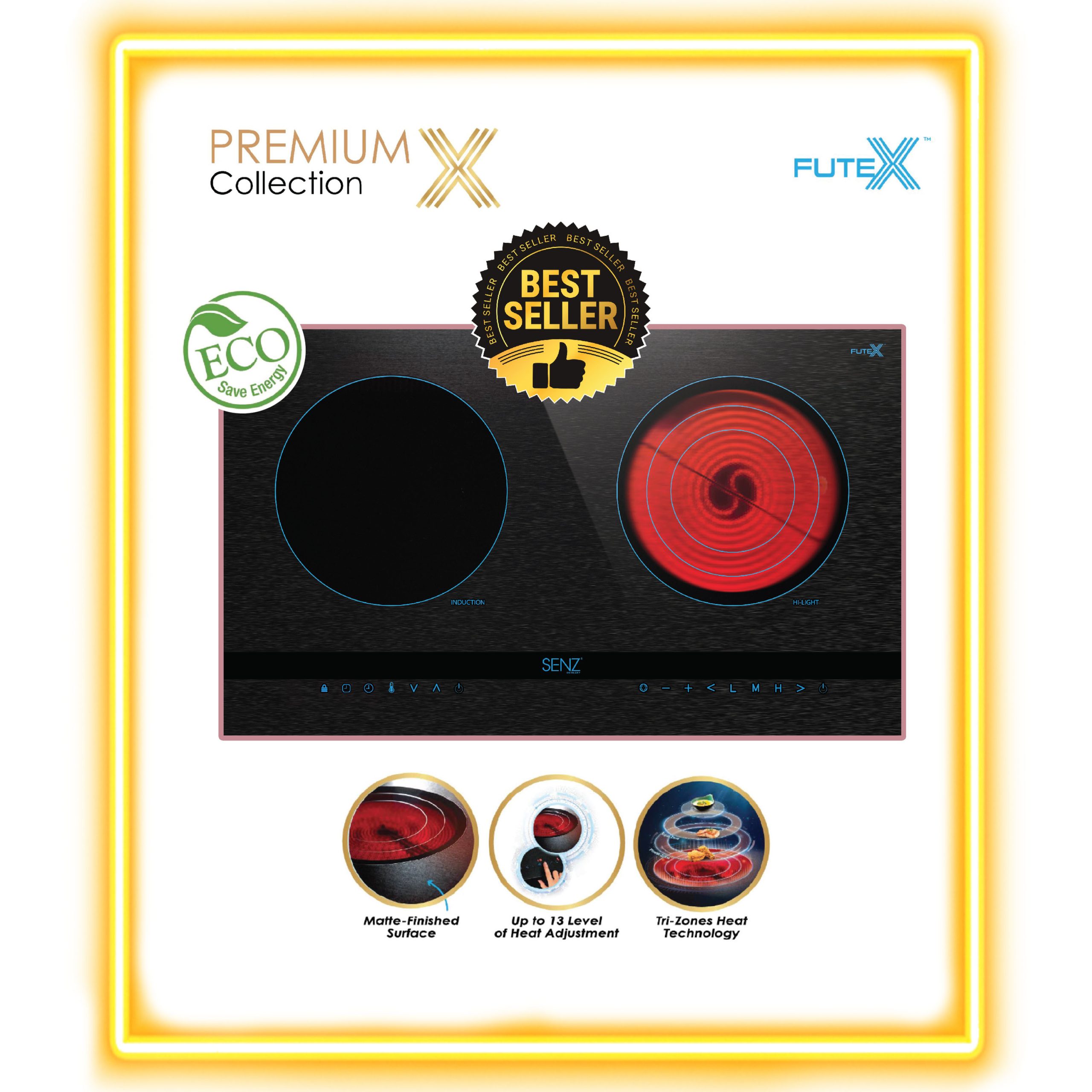 SZ-RI6600i 2 in 1 Tri-Ringz Smart Cooker with Rose Gold Frame