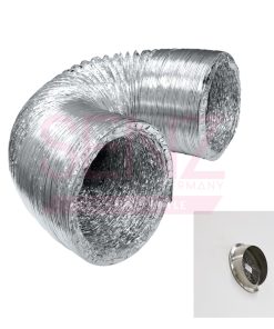 Aluminium Hose (3m) + Wall Cap (6 inch)