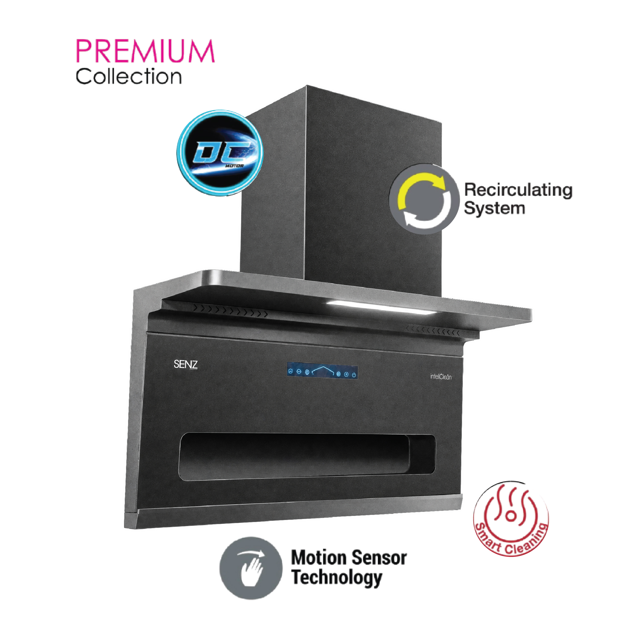 SENZ VISTA-i L Shape Design Heat Pro intelClean Cooker Hood - Image 2
